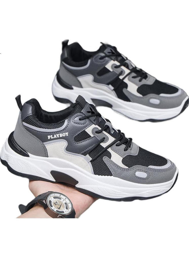 PLAYBOY Men'S Dad Shoes Spring/Summer Casual All-Match Sports Running Shoes Black Size 41 - Image 2