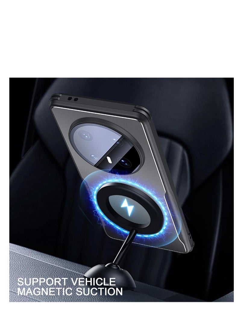 Case Compatible with Huawei Mate 70 Pro Metal Matte Case [Compatible with MagSafe]  Camera Lens Protection Shockproof Light and Thin Design Phone Case Cover Slim Fit