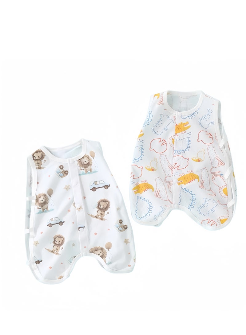 Baby lute clothes summer newborn jumpsuits boys and girls baby sleeveless vest ha clothes crawling summer dress - Image 2
