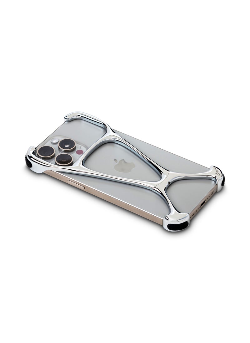 darc iPhone 14 Pro Slim and Lightweight Stainless Steel Case in Matte Silver Color  - Image 2