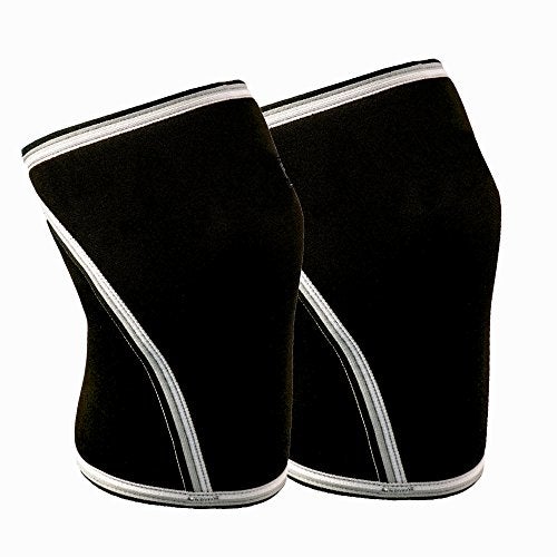 IRONSIDE Knee Sleeves (1 Pair) 7mm Neoprene Thick Compression Knee Brace Support for Weightlifting, Powerlifting, Squatting and Cross Fit Training Fitness for Women and Men Black, L - Image 2