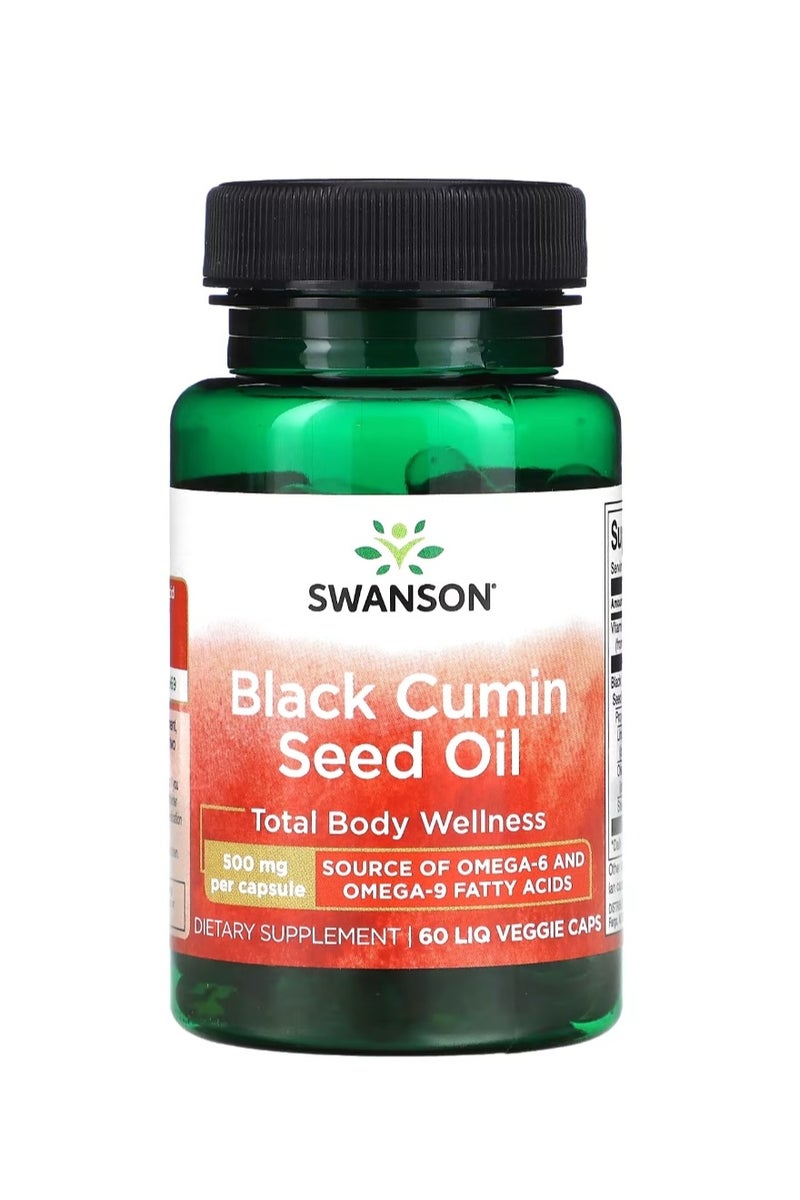 سوانسون زيت بذور الكمون الأسود 500 مجم 60 كبسولة نباتية - Image 1