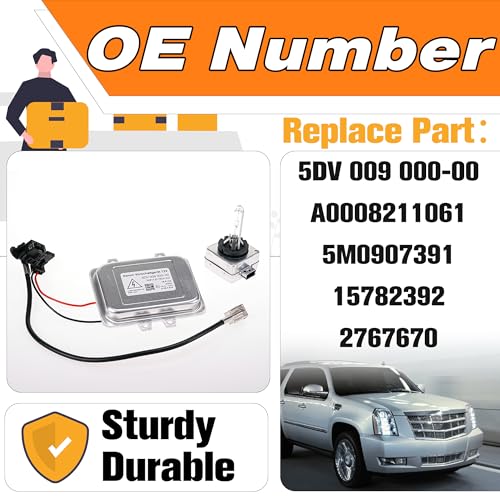 LEVANLIGHT Xenon HID Headlight Ballast Unit Assembly with Igniter and D1S Bulb Compatible for 2007-2014 Cadillac Escalade, 2006-2009 BMW E60, Town Country, Mercedes-Benz, Lincoln, Saab.Replace#5DV 009 000-00 - Image 3