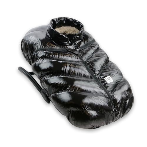 7 A.M 7AM Enfant Car Seat Covers - Cocoon Baby Cover for Boys & Girls, Rain & Snow Repellent, Breathable Windproof, Center Zipper, Universal Fit for Infant Car Seat (0-12M) (Black Polar) - Image 1