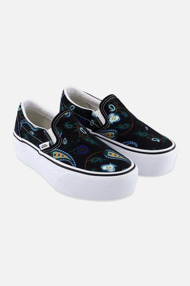 VANS أحذية نسائية كلاسيكية سهلة الارتداء، سوداء - Image 1