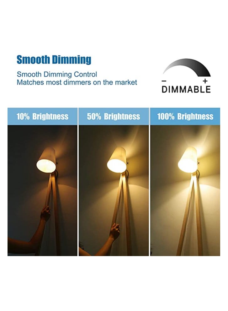 مصباح LED E27، 6W غير قابل للتعتيم، توفير الطاقة بورتريه إضاءة، 6500K تصميم إيديسون العتيق زجاج شفاف، بديل 60W للإنارة المعلقة المنزلية، تصميم ريترو (عبوة من 4)  - Image 2