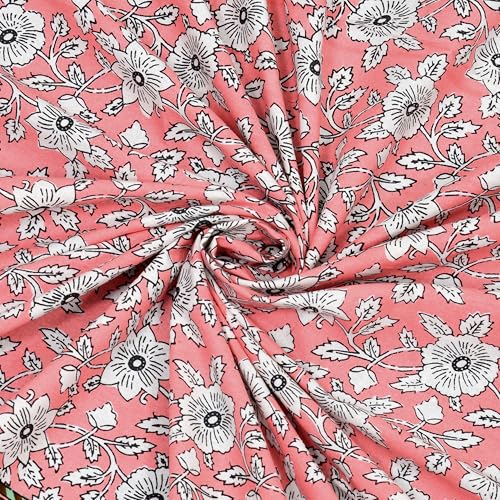 ElanorHomes 240 TC Cotton Double King Size Bedsheet | Jaipuri Hand Printed | Ultra-Soft & Skin-Safe | Breathable Summer Comfort | 93x108 inches with 2 Pillow Covers (Gulabi Baagh) - Image 2