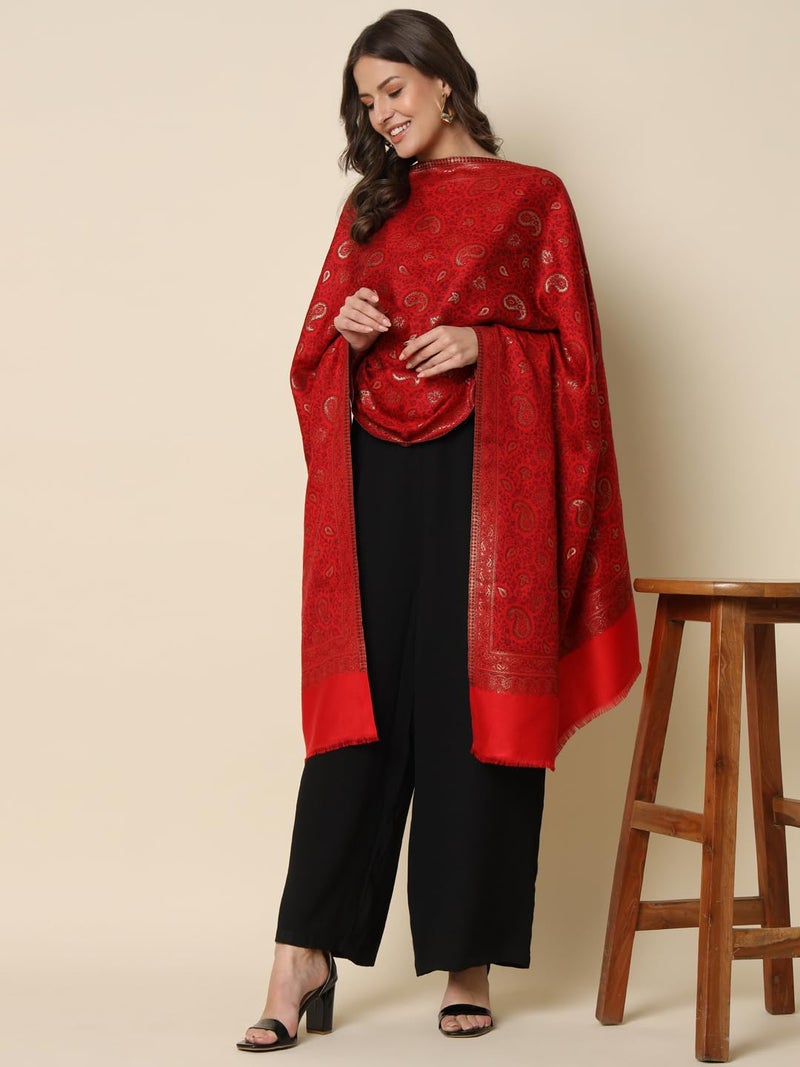 Pashmoda Women Gul-e-Nazakat Zari Work Woven Design Stole (Size 71X203 CM) - Image 3