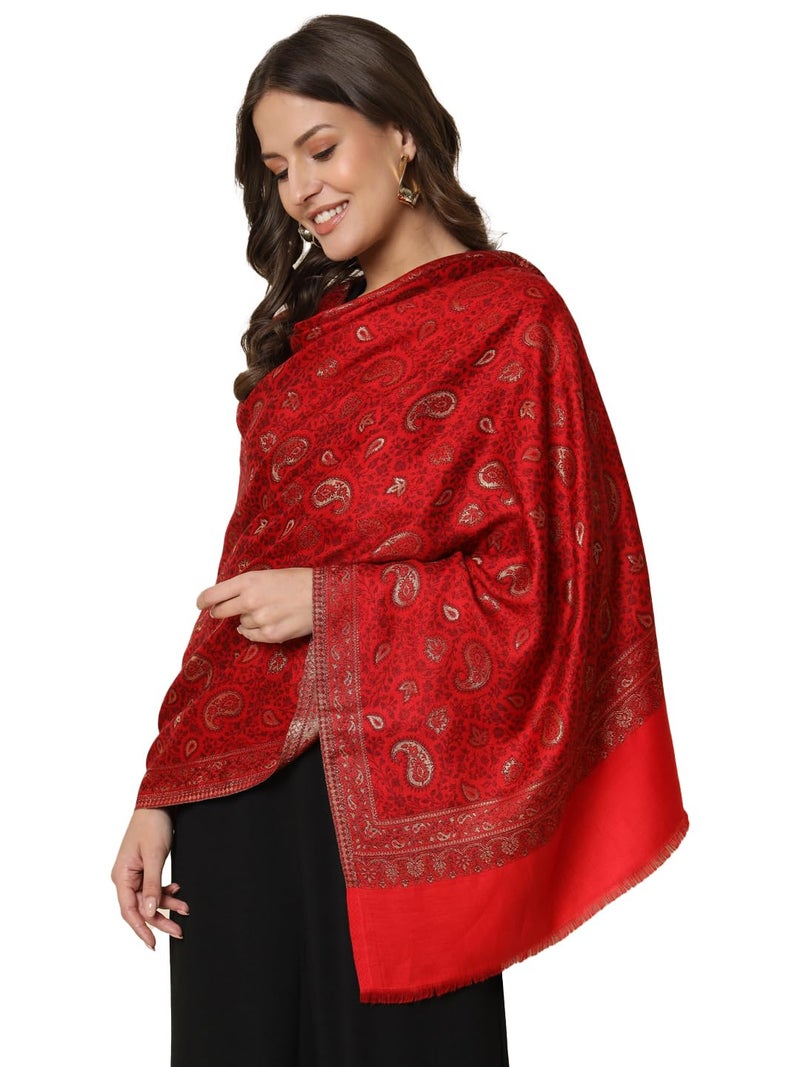 Pashmoda Women Gul-e-Nazakat Zari Work Woven Design Stole (Size 71X203 CM) - Image 1