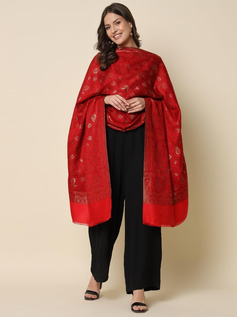 Pashmoda Women Gul-e-Nazakat Zari Work Woven Design Stole (Size 71X203 CM) - Image 2