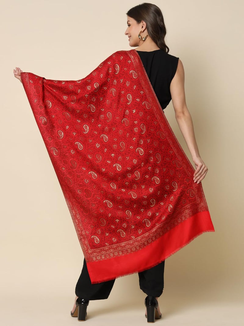 Pashmoda Women Gul-e-Nazakat Zari Work Woven Design Stole (Size 71X203 CM) - Image 5