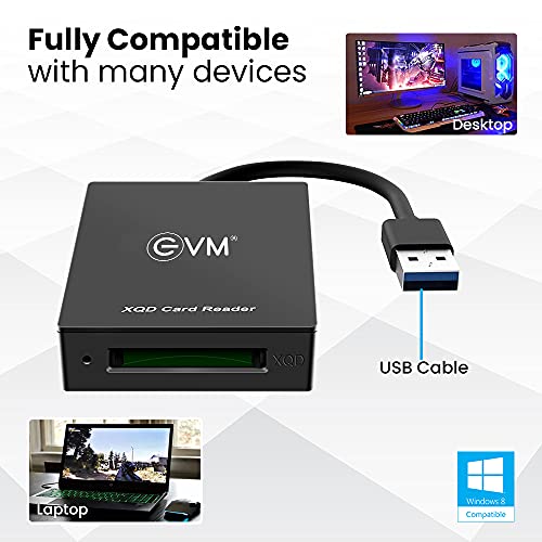 EVM XQD Memory Card Reader USB 3.0 – 5Gbps High-Speed Transfer for XQD G/M Series, Lexar 2933x/1400x, SD/SDHC/SDXC, Compatible with PC & Mac – 3 Years Warranty (EVM-CR-002) - Image 4