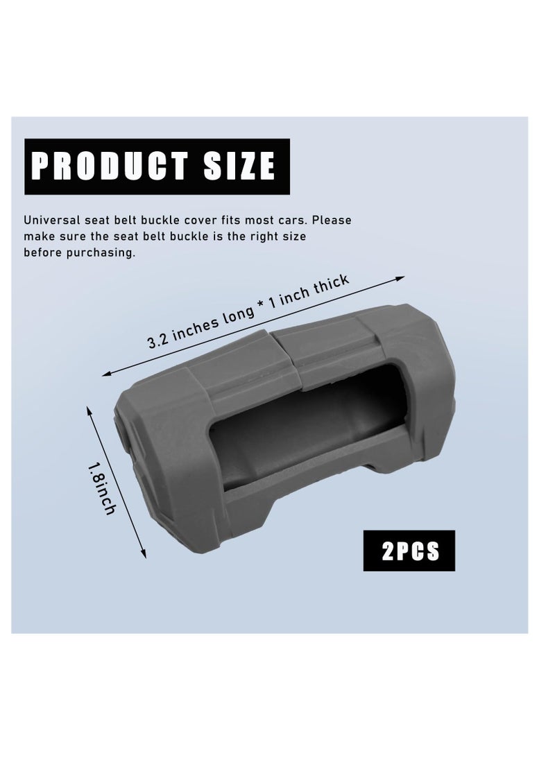 Car Seat Belt Buckle Covers, 2 PCS Anti-Scratch Silicon Seat Belt Buckle Protector for Car Safety, Automotive Seat Belt Clips Cover for Van Truck, Interior Car Accessories, Gray - Image 2