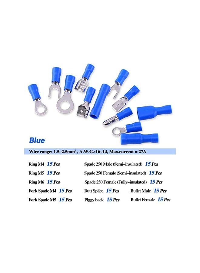 erorex 540Pcs Assorted Crimp Terminal Set Insulated Electrical Wiring Connector Kit,Car Cold Press Terminal Kit - Image 3