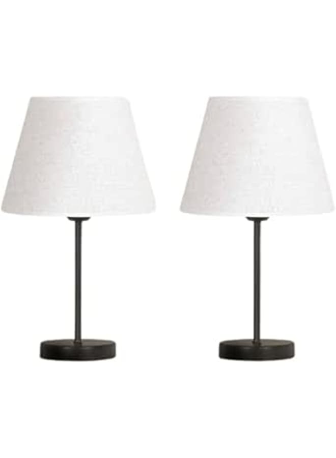 Set of 2 White and Black Table Lamps