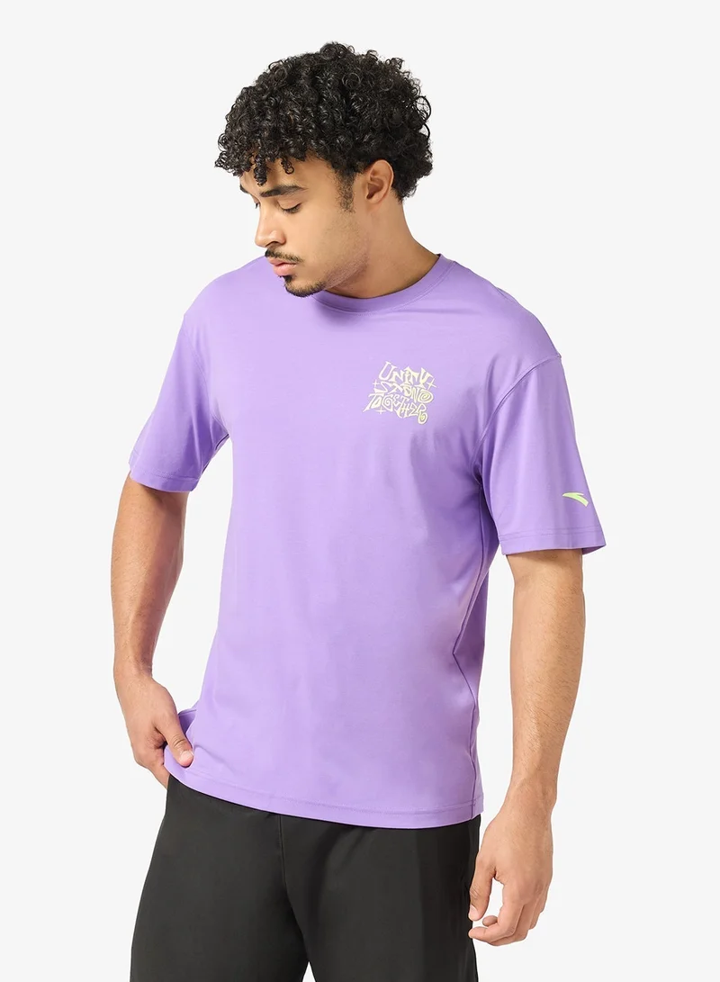 انتا تي شيرت كرة سلة فضفاض بأكمام قصيرة للجنسين