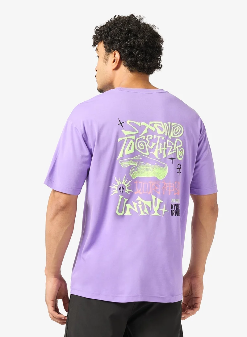 انتا تي شيرت كرة سلة فضفاض بأكمام قصيرة للجنسين