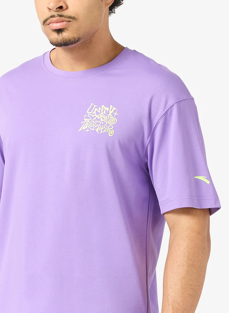 ANTA purple KAI Men’s Basketball T-Shirt/Breathable Performance · Lightweight Comfort · Signature Basketball Style for Men | Best Price UAE