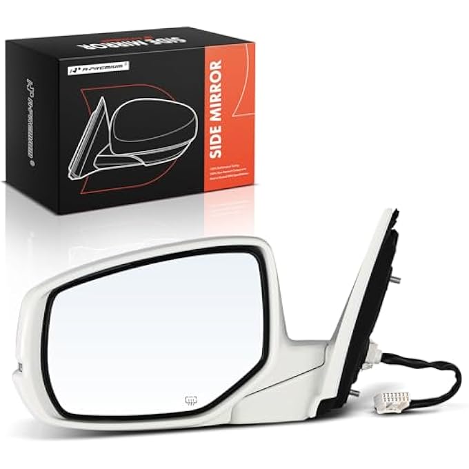 ريحني مرآة باب كهربائية من جانب السائق متوافقة مع هوندا أكورد 20132017 مرآة خلفية خارجية بيضاء قابلة للطي يدويا مدفأة مع إشارة انعطاف استبدل 76250T2Ga11Zc - Image 2