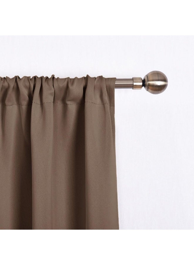 NICETOWN Balloon Shade Blackout Curtain  Thermal Insulated Tie Up Window Blind for Small WindowBedroom Cappuccino Rod Pocket Panel 46 inches W x 63 inches L - Image 2