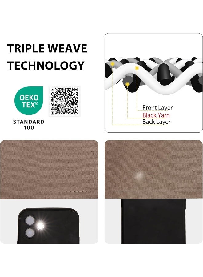 NICETOWN Balloon Shade Blackout Curtain  Thermal Insulated Tie Up Window Blind for Small WindowBedroom Cappuccino Rod Pocket Panel 46 inches W x 63 inches L - Image 3