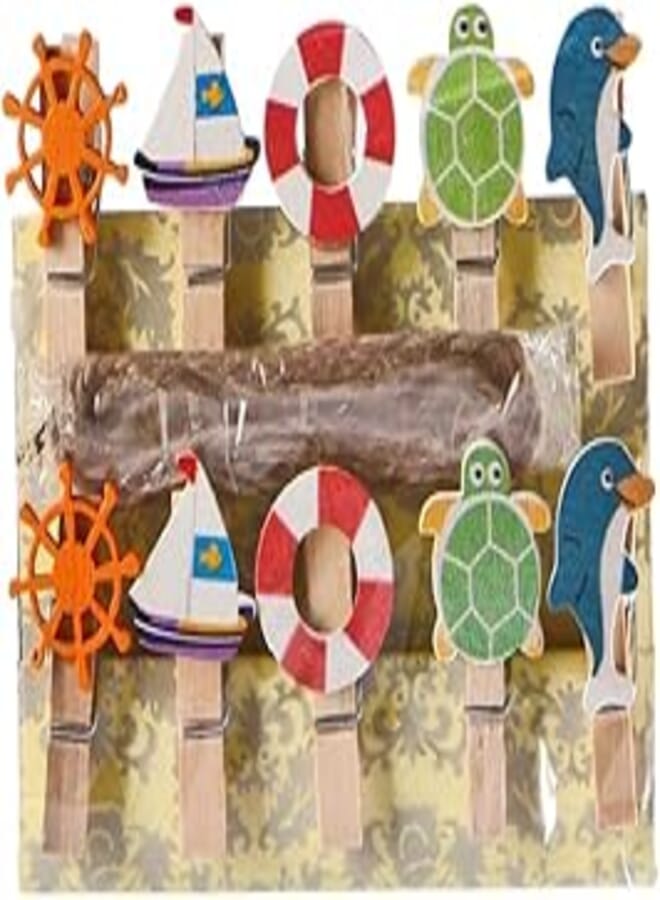 Pack of 10 Mini Wooden Pegs Gifts Wooden Clothes Pegs Decorative Pegs Decorative Clips Photo Clips for Crafts for Photo Wall Photo Line DIY