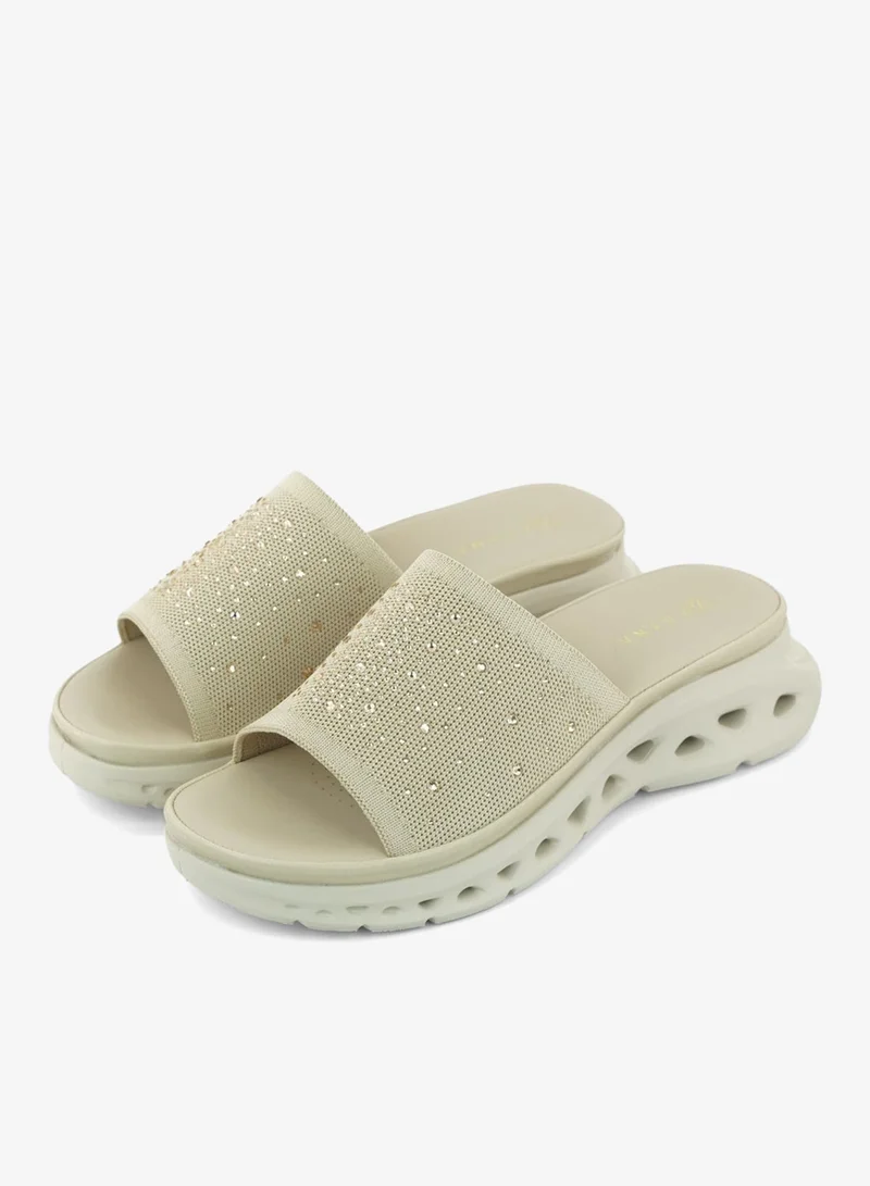 ZAYNA 221-335 Zayna Ladies Casual Slides 3F2006-911 Beige