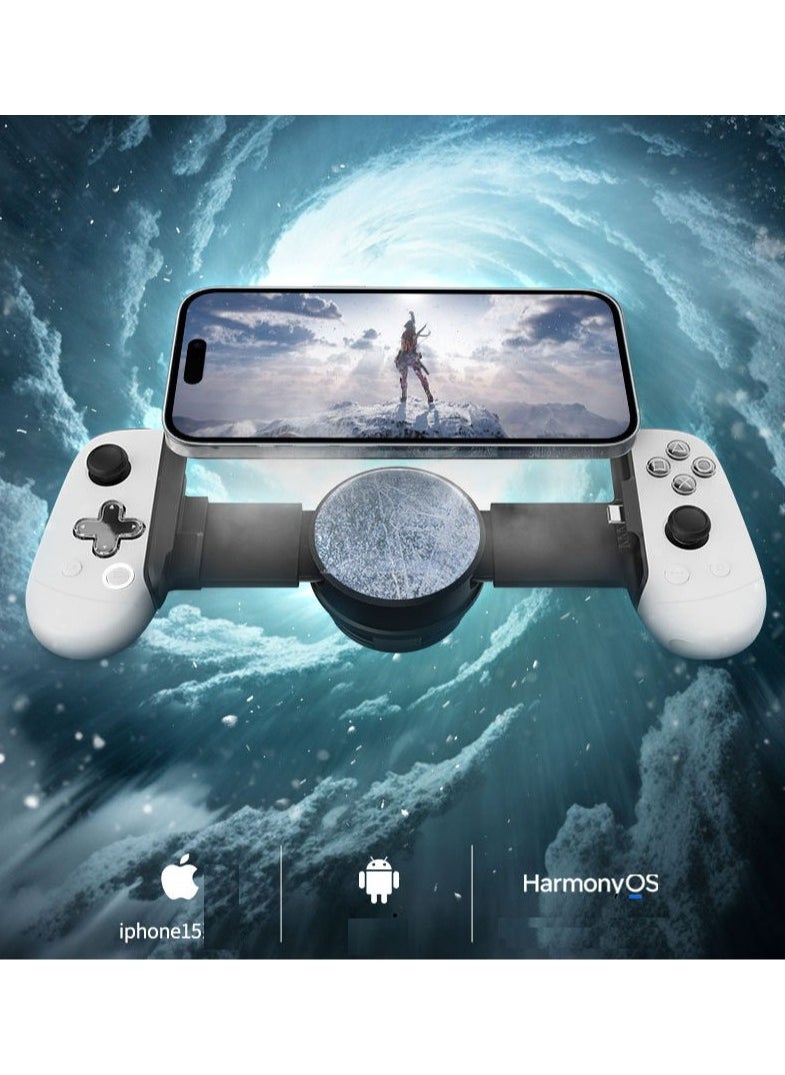 Professional Mobile Gaming Controller LeadJoy M1C+ Type-C for iPhone 15 Series Android HarmonyOS with Cooling Conduction Plate, Hall Effect Joysticks, Turbo Function, Pass-through Charging