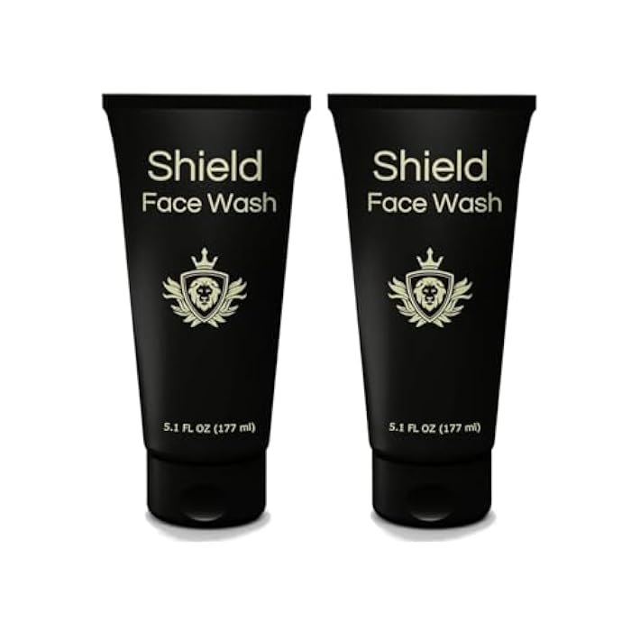 Shield Face Wash for Men and Boys, Deep Clean Gel Formula with Balancing Botanicals, Unscented, 5.1 oz, Pack of 2 - Image 1