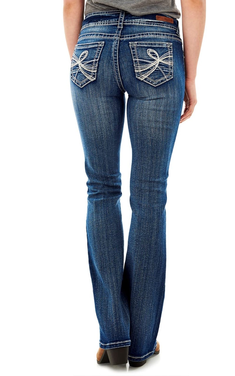 WallFlower Women's Luscious Curvy Bootcut Mid-Rise Insta Stretch Juniors Jeans (Standard and Plus), Jenna, 11 - Image 2