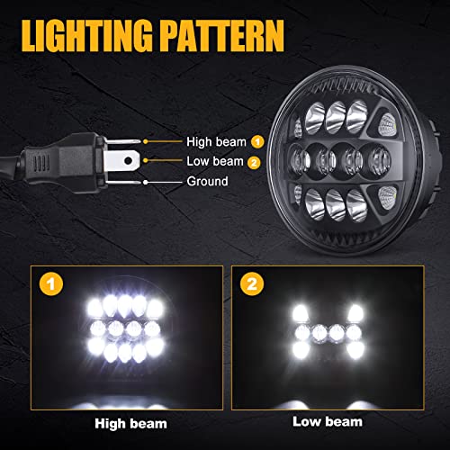 SUPAREE 5.75 Inch LED Motorcycle Headlight Plug & Play 5-3/4" Motorcycle Projection Headlight with 14 Chips Compatible with Dyna Softail Deuce Wide Glide Sportster Indian Scout - Image 2