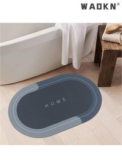 WAOKN Diatom Round Bathroom Mat,Door Mat Outside Bathroom, Quick Drying, Super Absorbent, Easy Cleaning,Floor Mat, Door Mat,Used for Bathroom, Toilet, Kitchen Entrance(40 X 60 Cm)  - Image 3