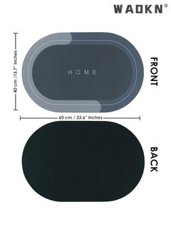 WAOKN Diatom Round Bathroom Mat,Door Mat Outside Bathroom, Quick Drying, Super Absorbent, Easy Cleaning,Floor Mat, Door Mat,Used for Bathroom, Toilet, Kitchen Entrance(40 X 60 Cm)  - Image 2