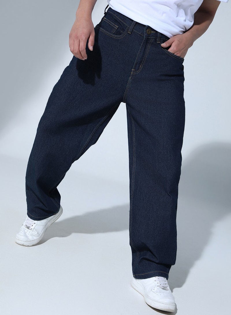 Hubberholme Indigo Relaxed Fit Jeans Solid design crafted from 100% Cotton with Button closure. - Image 1