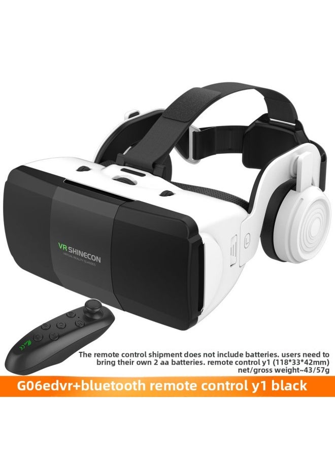 Generic Exclusive 3d Virtual Reality Glasses Thousand Magic Mirror Headset Version Gift Vr Glasses G06ED-Color:G06ED + Y1 Black Bluetooth Remote Control  - Image 1