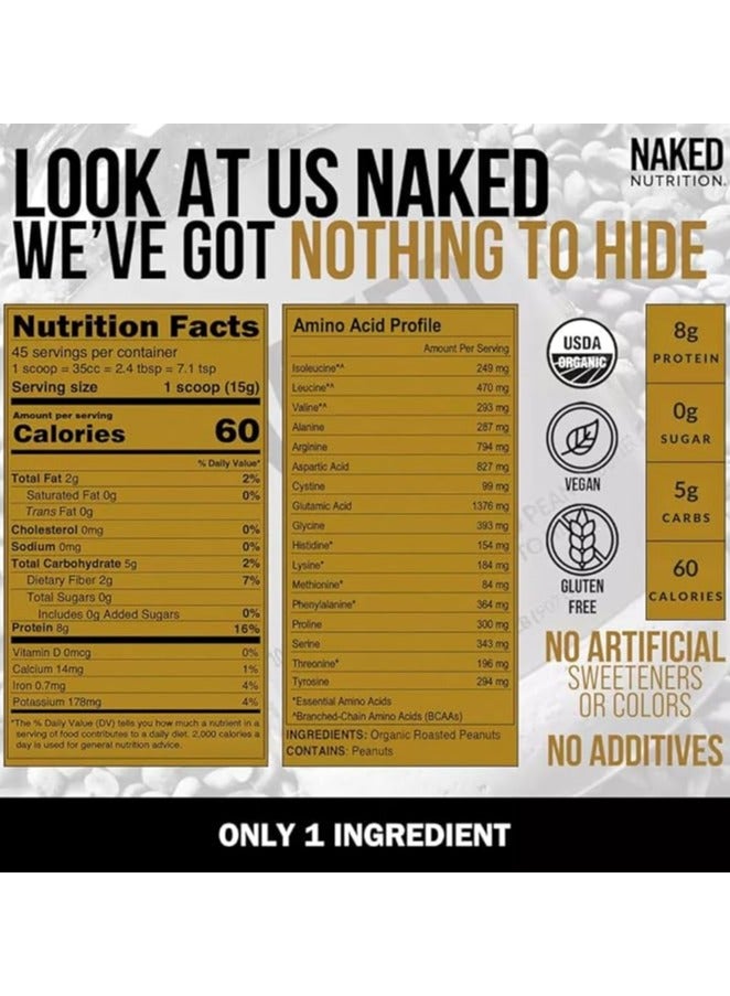 NAKED nutrition Organic Powdered Peanut Butter from US Farms – Bulk, Only 1 Ingredient - Roasted Peanuts, Vegan, No Additives, Preservative Free, No Salt, No Sugar - 45 Servings - NAKED PB - Image 4