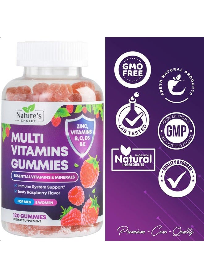 Nature's Choice Multivitamin Gummies - Nature's Daily Gummy Multivitamins for Adults, Women & Men with Vitamins A, C, E, B6, B12, and Minerals - Natural Multi Vitamin Supplement, Non-GMO, Berry Flavor - 120 Gummies - Image 4
