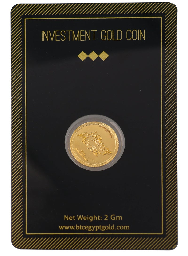 بي تي سي جنيه ذهب ميكي ماوس عيار 24 بوزن 2 غرام - Image 2