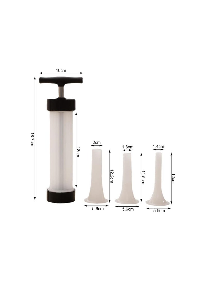 Manual sausage making meat stuffing machine with 3 Sizes Sausage Stuffing Tubes - Image 3