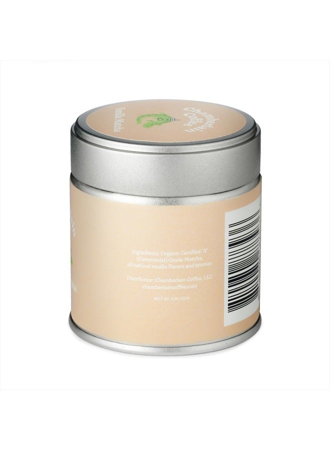 Chamberlain Coffee Vanilla Matcha Green Tea Powder - Madagascar Vanilla + Ceremonial Grade Matcha - Hot or Iced - Organic, Vegan & Gluten-Free Matcha Powder - 1.06 oz - Image 2