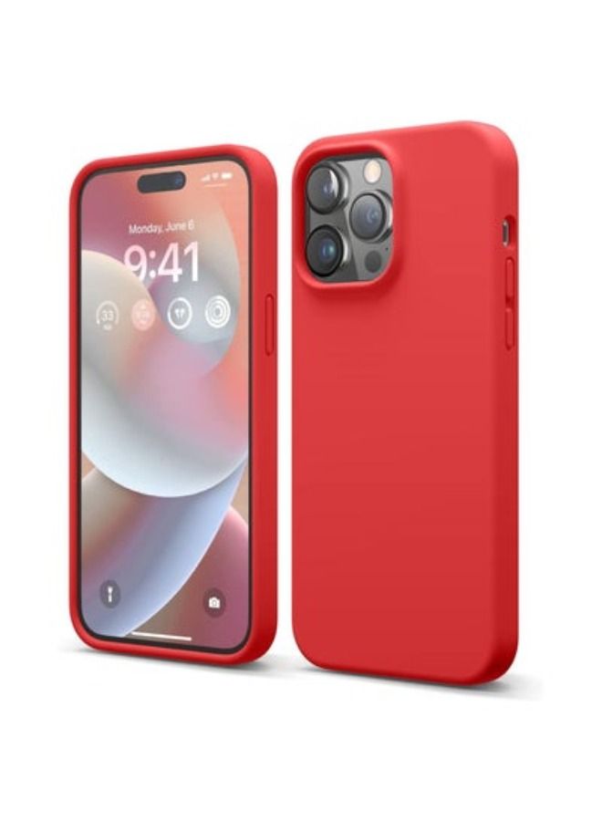 ACLIX Compatible with iPhone 14 Pro Max Case, Liquid Silicone Case, Full Body Protective Cover, Shockproof, Slim Phone Case, Anti-Scratch Soft Microfiber Lining, 6.7 inch (Red) - Image 1
