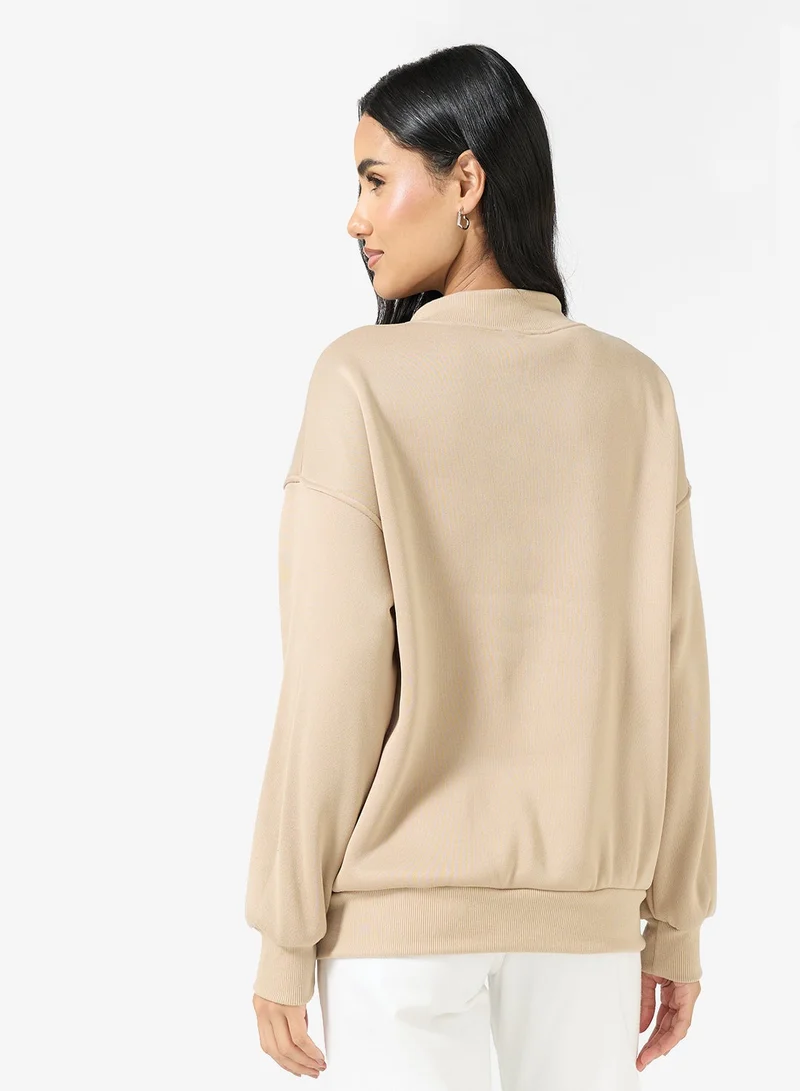 Ginger Basics Soft Touch V Neck Oversize Sweatshirt