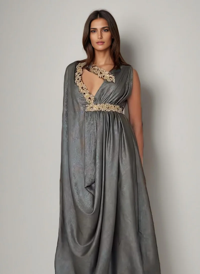 ECSTACY Shimmer Drape gown