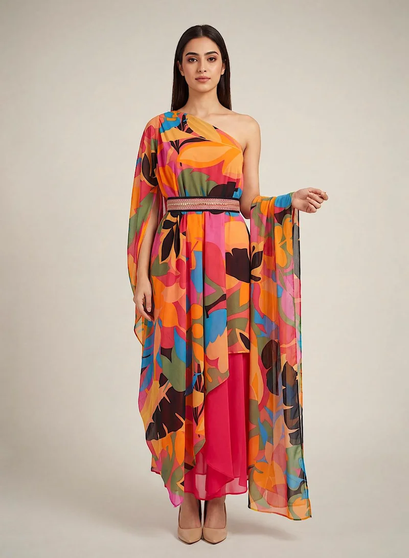 Ecstacy Printed drape dress