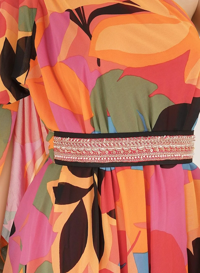 Ecstacy Printed drape dress