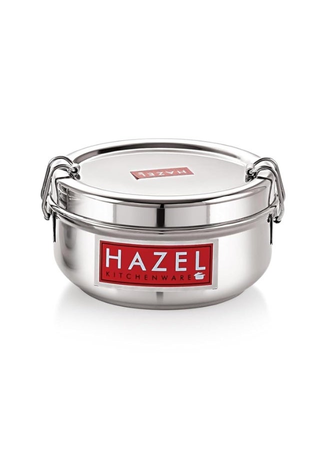 هايزل طقم أوعية غداء (تيفين) من "HAZEL" مصنوع من الفولاذ المقاوم للصدأ بتصميم تقليدي ومزود بمشابك إغلاق - مكون من 3 قطع | السعات: 350 و500 و700 مل - Image 3