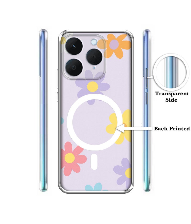 Casotec Case Cover for Realme 15T 5G / Narzo 90 5G Spring Daisy Garden Magnetic Ring Design (Not Magnetic Compatible) | UV Printed Soft TPU Shockproof Back Case for Realme 15T 5G / Narzo 90 5G - Image 2