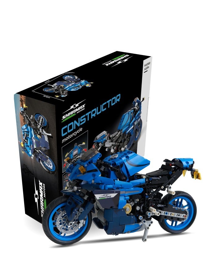 SHARMAX Road Bike Building Set – 1012-Piece Bicycle Model Kit with Moving Parts, ABS Plastic, Soft Rubber Tires, Gift Box & Stickers, Realistic Road Bicycle for Builders and Collectors - Image 1