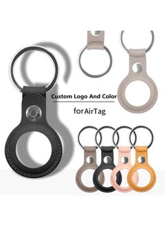 Suitable For Apple Airtags Case Leather Airtag With Keychain Positioning Anti-lost Tracker Case-Color:Pink-Applicable Model:Airtags