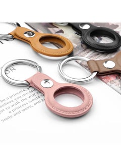 Generic Suitable For Apple Airtags Case Leather Airtag With Keychain Positioning Anti-lost Tracker Case-Color:Pink-Applicable Model:Airtags  - Image 3